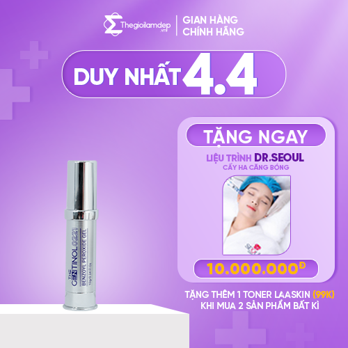 Gel chấm mụn The Gentinol 0221  hỗ trợ ngăn mụn, làm chậm tiến độ phát triễn của mụn và vi khuẩn Benzoyl Peroxide Gel 10g