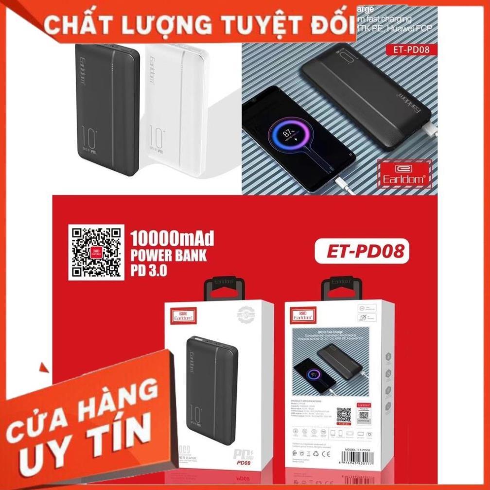 Sạc Dự Phòng Earldom 10.000 mAh Sạc Nhanh QC 3.0 PD – 08 hàng chính hãng