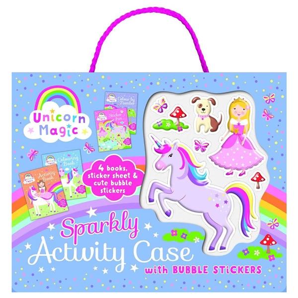 Unicorn Magic Sparkly Activity Case With Bubble Stickers