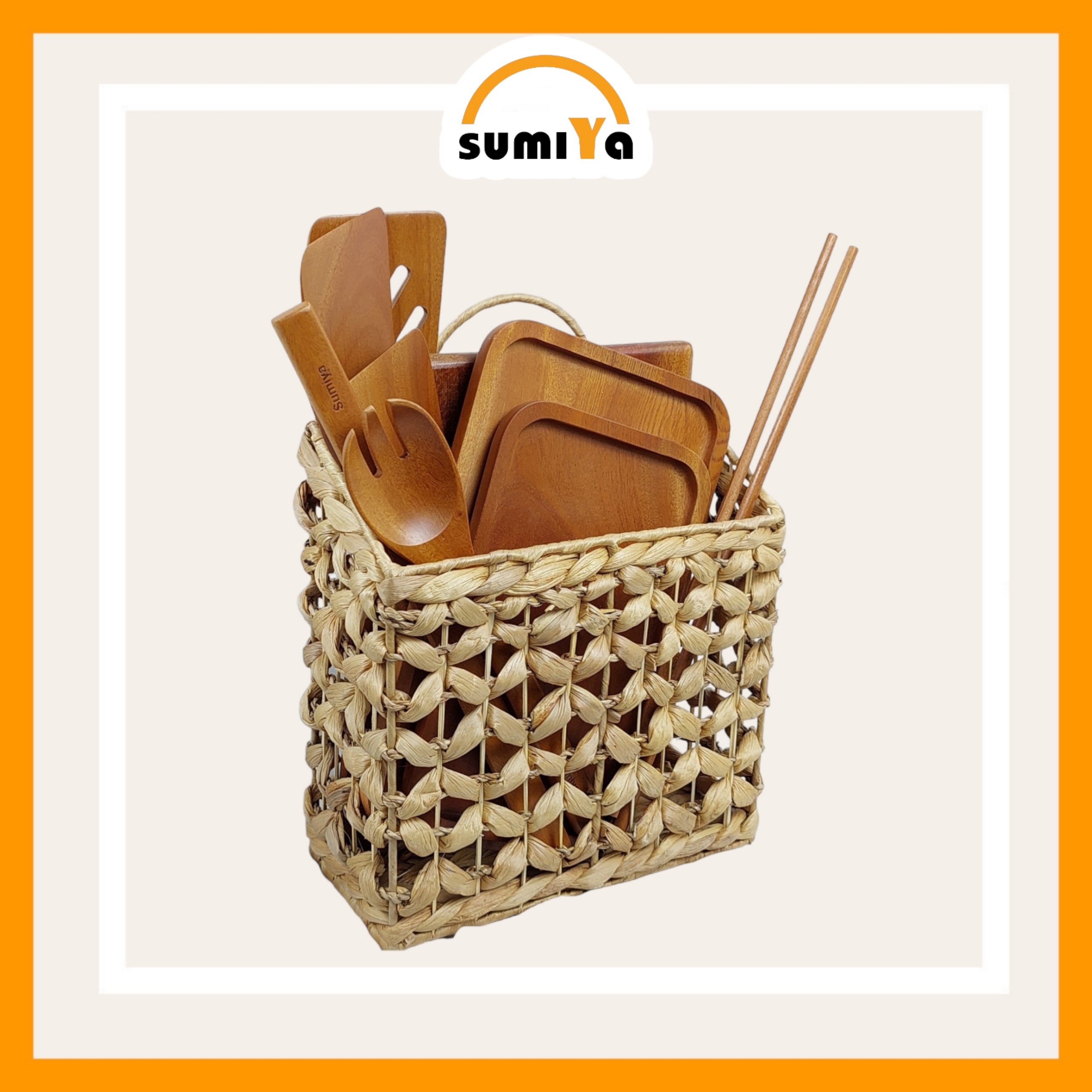 Giỏ lục bình treo dùng để sách báo, đồ dùng, decor, trang trí, sản phẩm tự nhiên