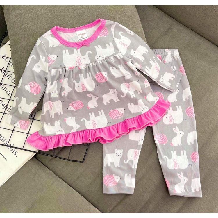 Bộ dài dáng xoè thun borip xuất xịn cho bé gái 8-22ký