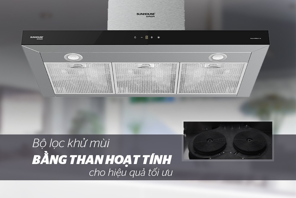 Máy hút mùi cao cấp chữ &quot;T&quot; Sunhouse Mama MMB6817-90 - Hàng Chính Hãng