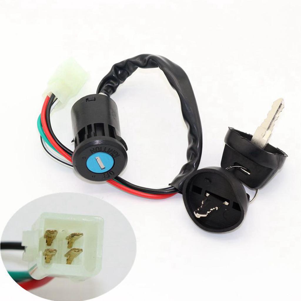 KEY IGNITION SWITCH Mini ATV QUAD POCKET DIRT Chopper Pit BIKE 4 WIRE