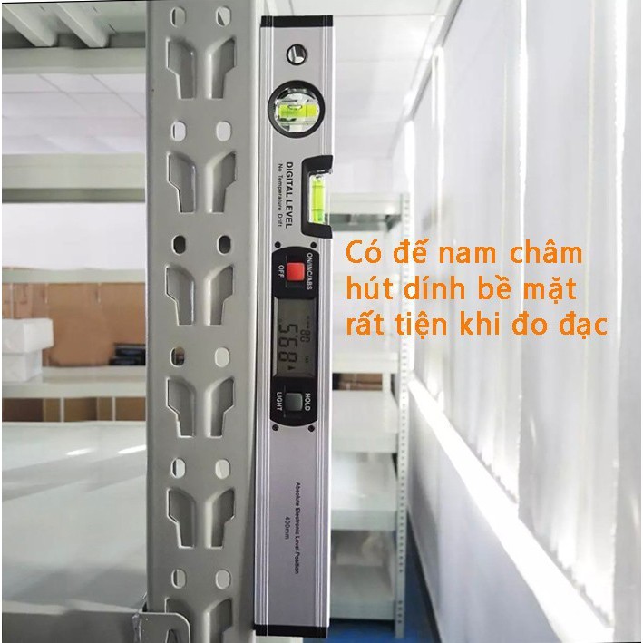 Thước Nivo,Ni vô cân bằng điện tử dài 400mm có sẵn pin - Thước đo góc cân bằng điện tử Li vô