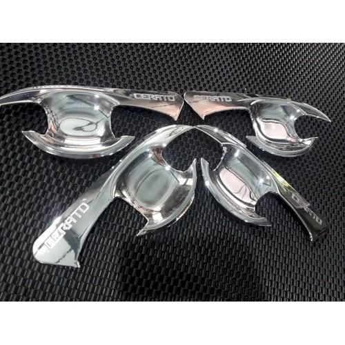 Ốp tay nắm, hõm cửa mạ crom loại dày-ốp trang trí phụ kiện xe ô tô dành dành cho KIA CERATO 2019-2020