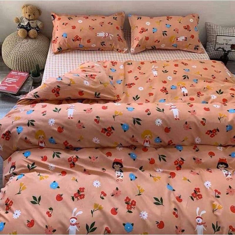 Bộ chăn ga Cotton Poly Hoa Nhí - Hàng nhập khẩu