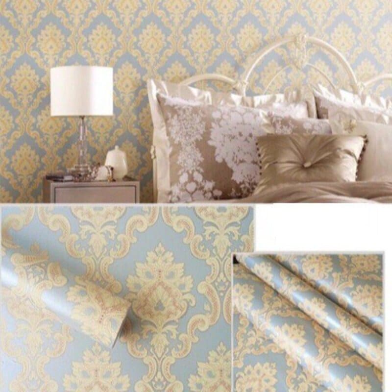 1 mét dài Decal Giấy Dán Tường Trang Trí Nhà Cửa CHÂU ÂU XÁM BÔNG VÀNG Khổ 45cm