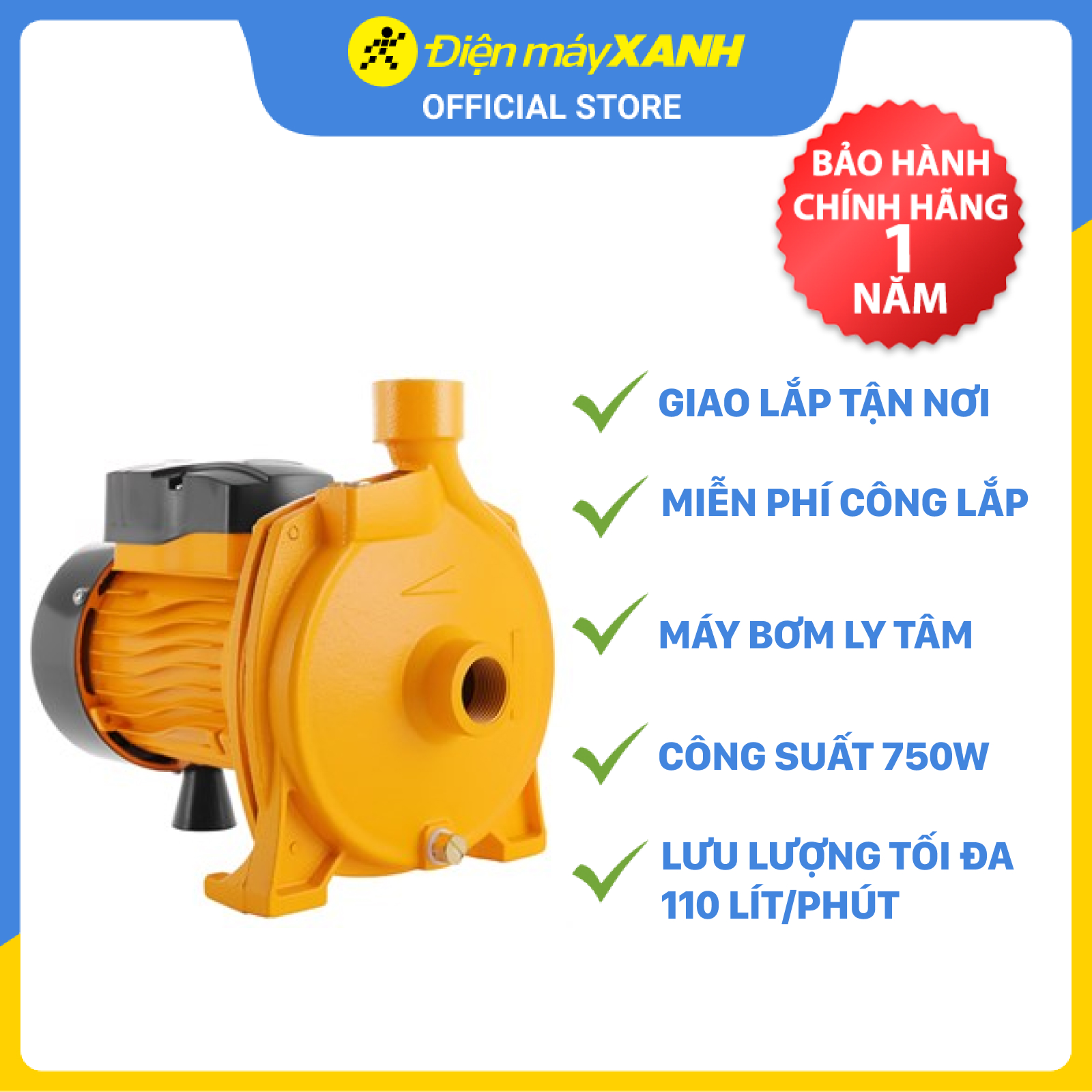 Máy bơm ly tâm Tolsen 79975 750W- Hàng chính hãng