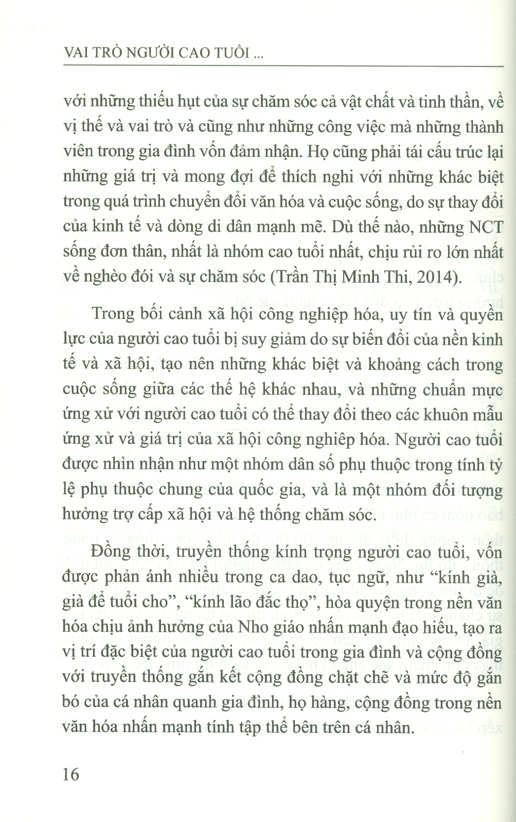 Vai Trò Người Cao Tuổi Trong Xã Hội Việt Nam Đang Già Hóa (Sách chuyên khảo) - PGS. TS. Trần Thị Minh Thi, ThS. Nguyễn Hà Đông, ThS. Lỗ Việt Phương
