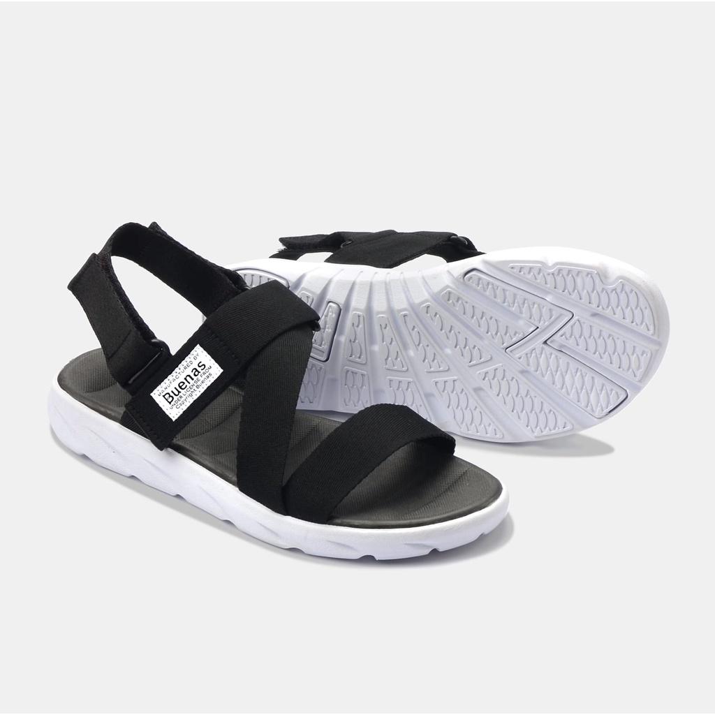 Giày sandal nam nữ unisex đi học quai ngang Buenas Sport S7 đế cao 3 phân