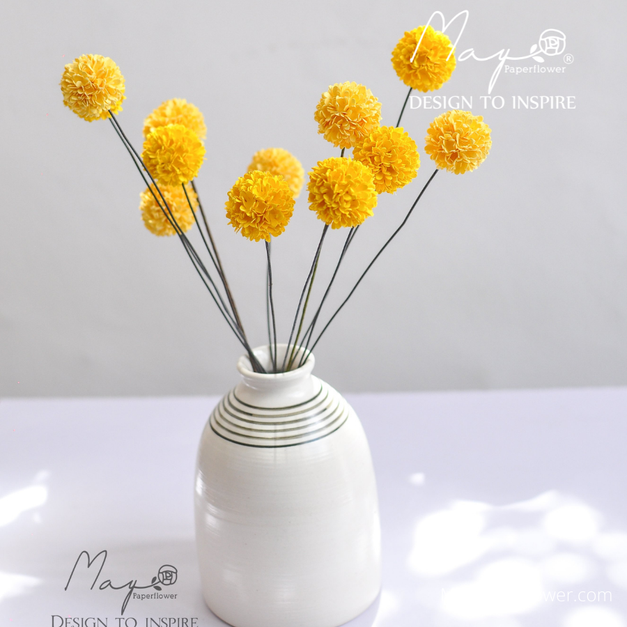 Hoa giấy handmade trang trí, hoa Billy ball, Maypaperflower - hoa giấy nghệ thuật, decor nhà ở,văn phòng