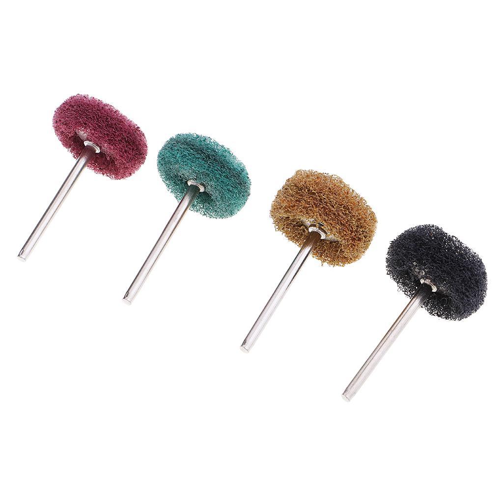 20 Pieces Mini Brush Scouring Pad Abrasive Wheel Nylon Fiber Grinding Sanding Head Buffing Polishing Wheel 1'' 25mm Set For Rotary Tools
