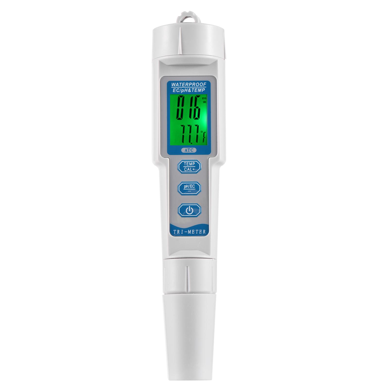 New Professional 3 in 1 Multi-parameter Water Quality Tester Monitor Portable Pen Type pH & EC & TEMP Meter Acidometer Water Quality Analysis Device