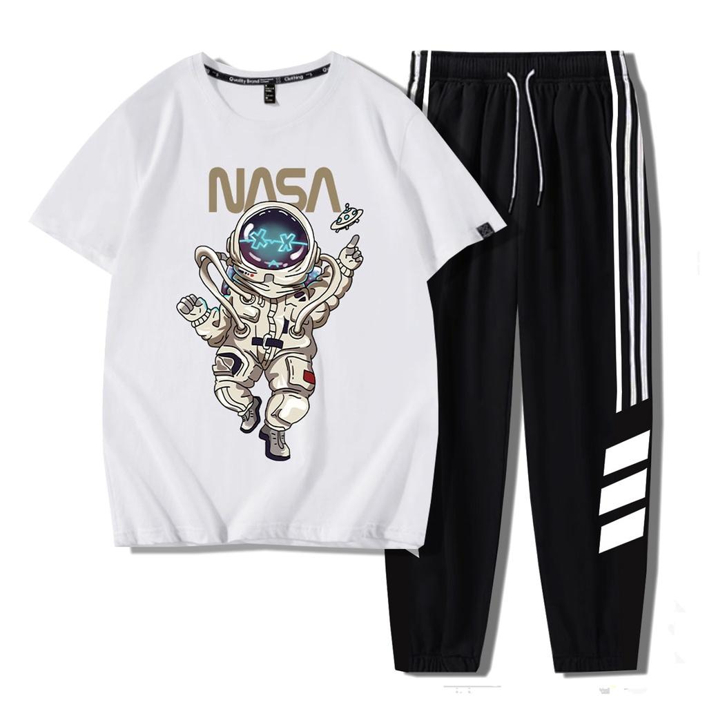 Bộ Quần Áo Nam Áo Thun In Chữ NASA Quần Jogger Sọc Chéo Ulzzang Thời Trang Zenkonu QUAN NAM 1000094 + TOP NAM 1000178