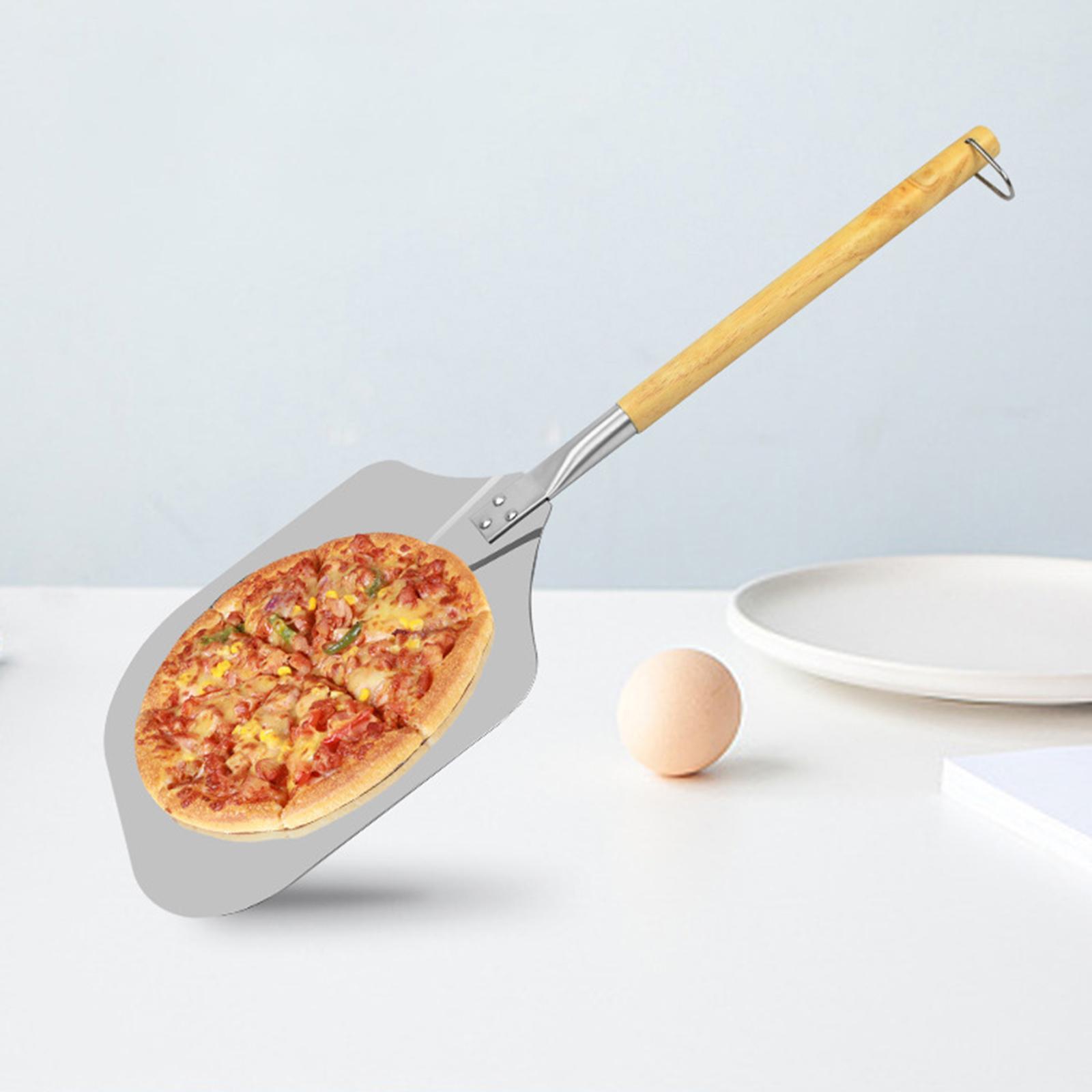 Stainless Steel Pizza Peel Kitchen Baking Tools Pizza Paddle Wooden Handle
