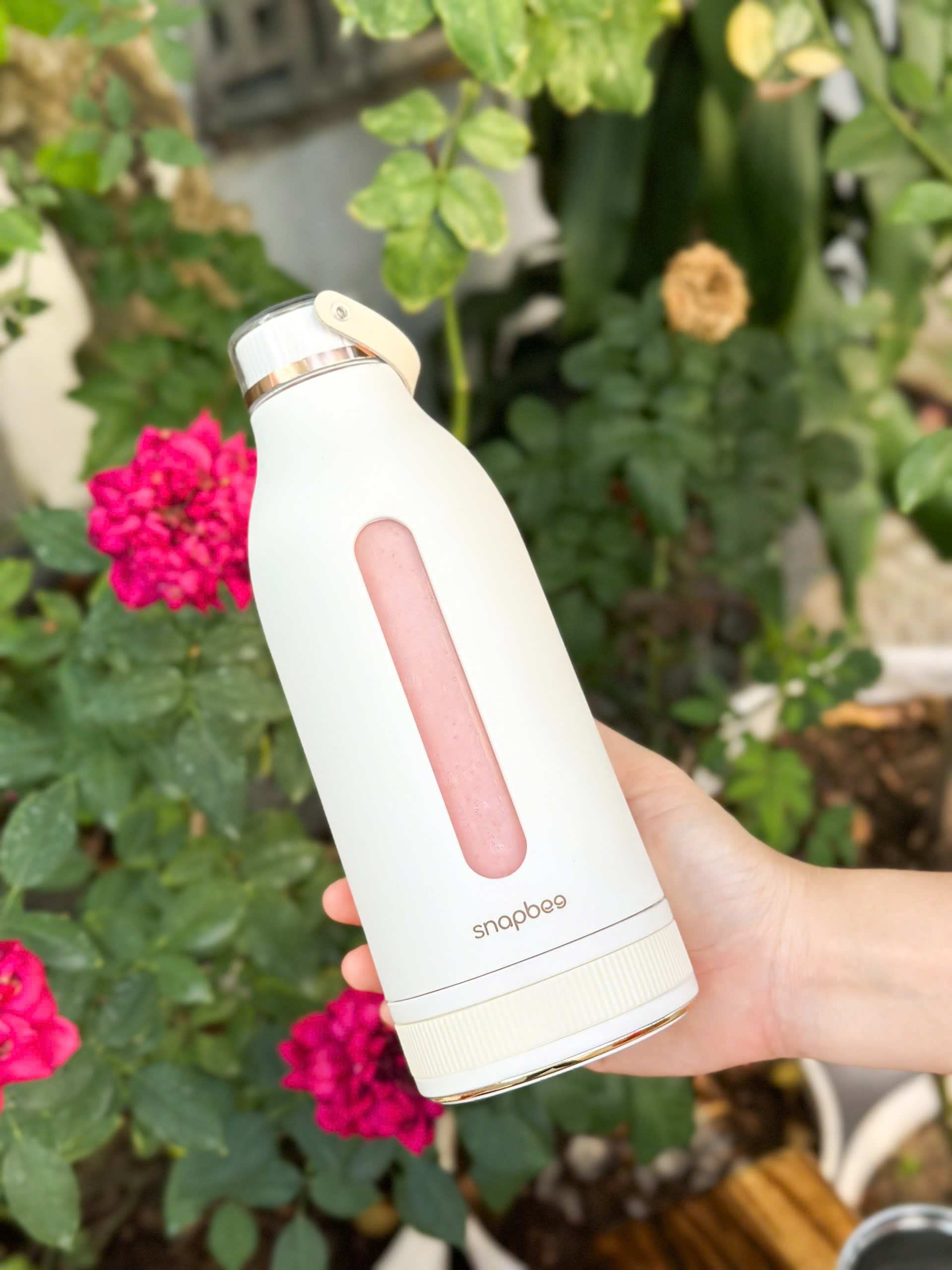 [Hàng chính hãng] Máy xay sinh tố cầm tay Snapbee 400ml - PJ400 (Đỏ/Trắng) - Sạc Pin, Type-C, Xay được đá viên nhỏ
