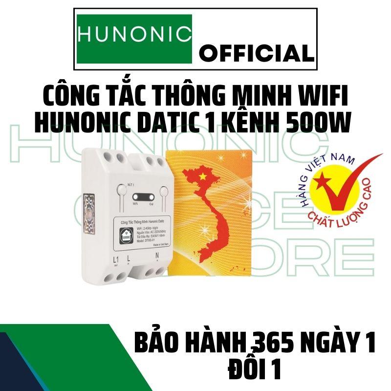 Công Tắc Thông Minh Wifi Hunonic Datic 1 Kênh 500W Điều Khiển Thiết Bị Từ Xa Qua Điện Thoại, Hẹn Giờ Tự Động.