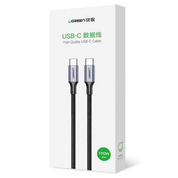 Cáp USB-C to USB-C hỗ trợ sạc nhanh 100W dài 1M Ugreen 70427 - Hàng Chính Hãng