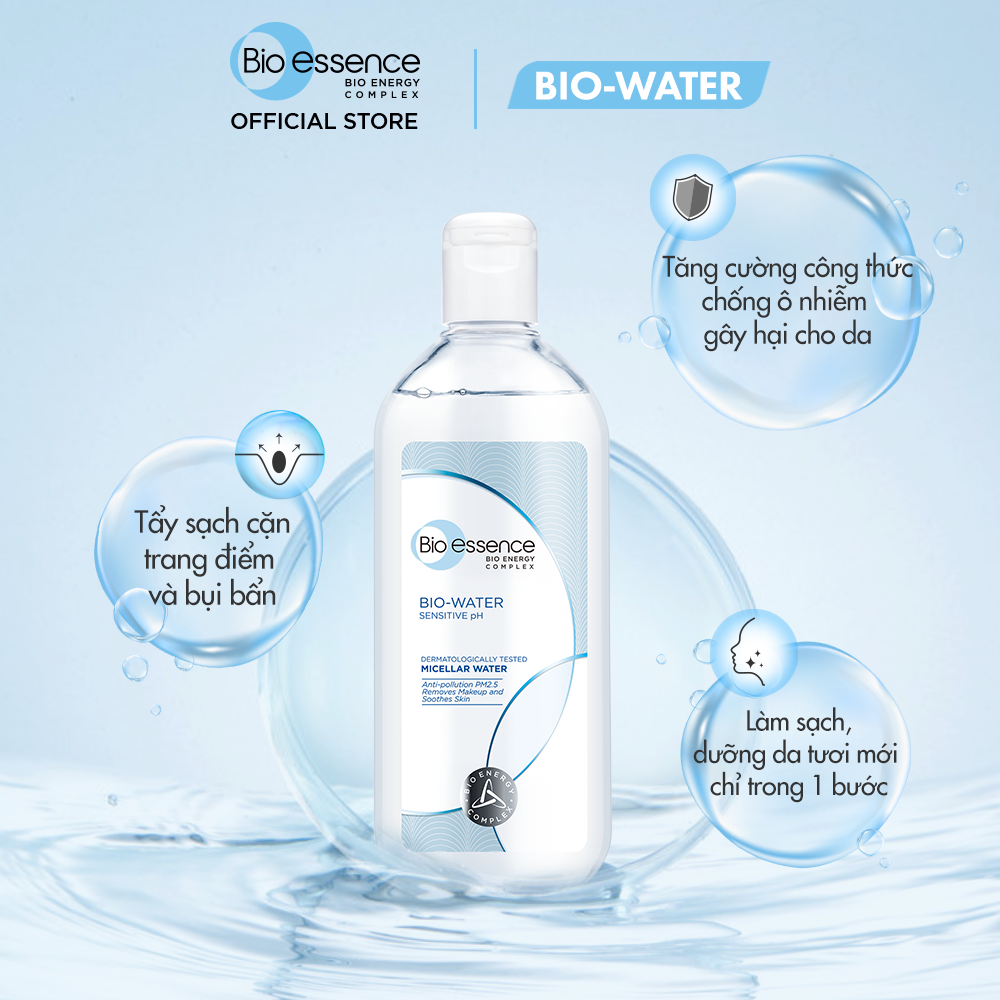 Bộ chăm sóc da Bio-Essence (Nước tẩy trang ẩm mượt Bio-Water Micellar Water 400ml + 2 Nước khoáng Bio-Water Energizing Water 30ml)