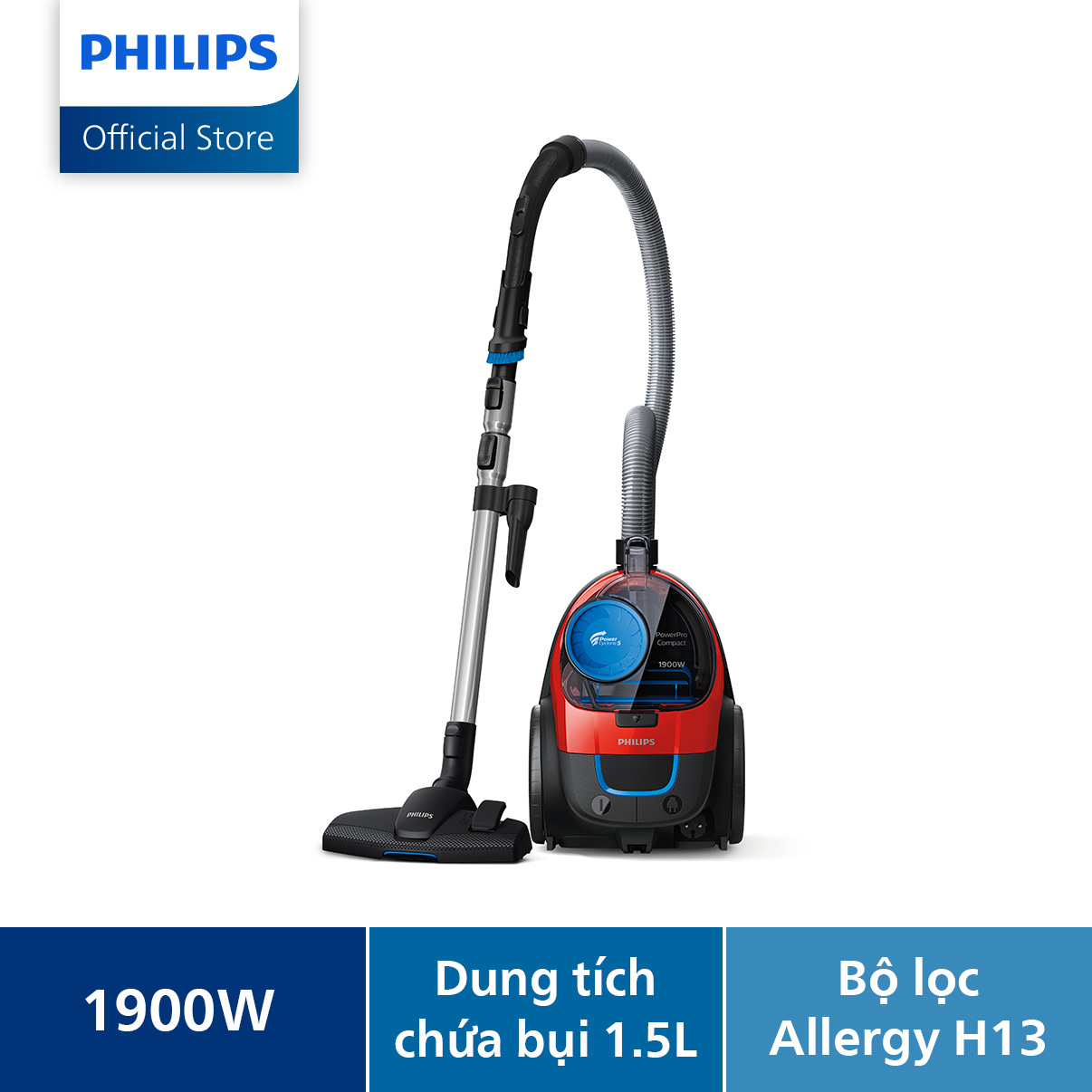Máy hút bụi có hộc chứa PHILIPS FC9351 - Hàng Chính Hãng