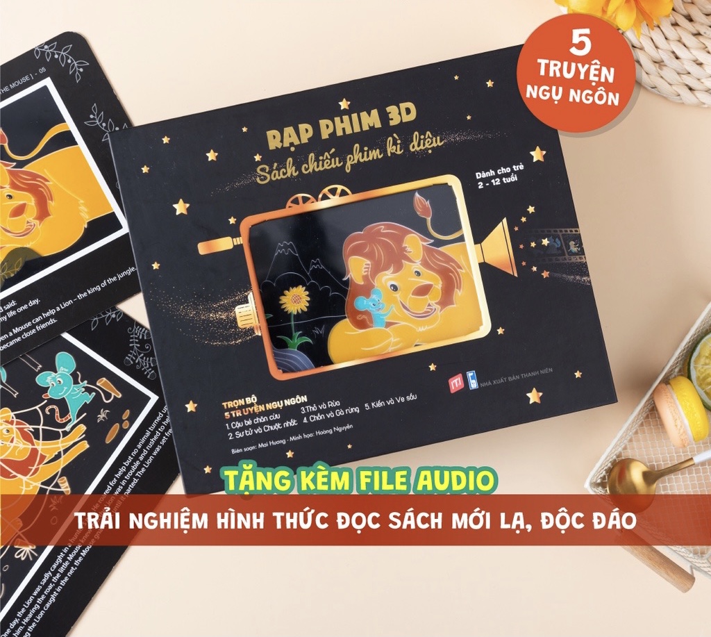 Sách Chiếu Phim Kỳ Diệu - Rạp Phim 3D gồm 5 Truyện Ngụ Ngôn Cho Bé (2-12 Tuổi) - TNBooks