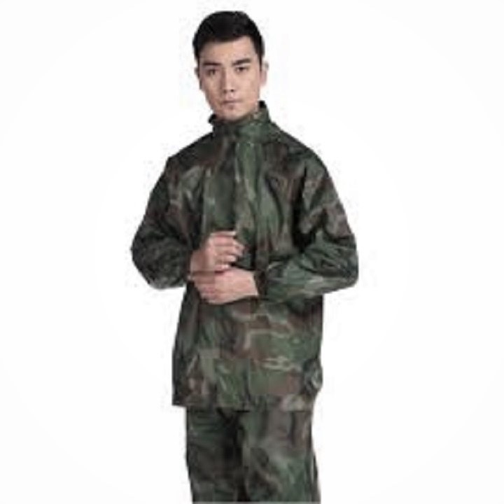 Áo mưa, 2XL , áo mưa   bộ người lớn ,  vải dù  ,chống thấm nước họa tiết lính rằn ri cao cấp