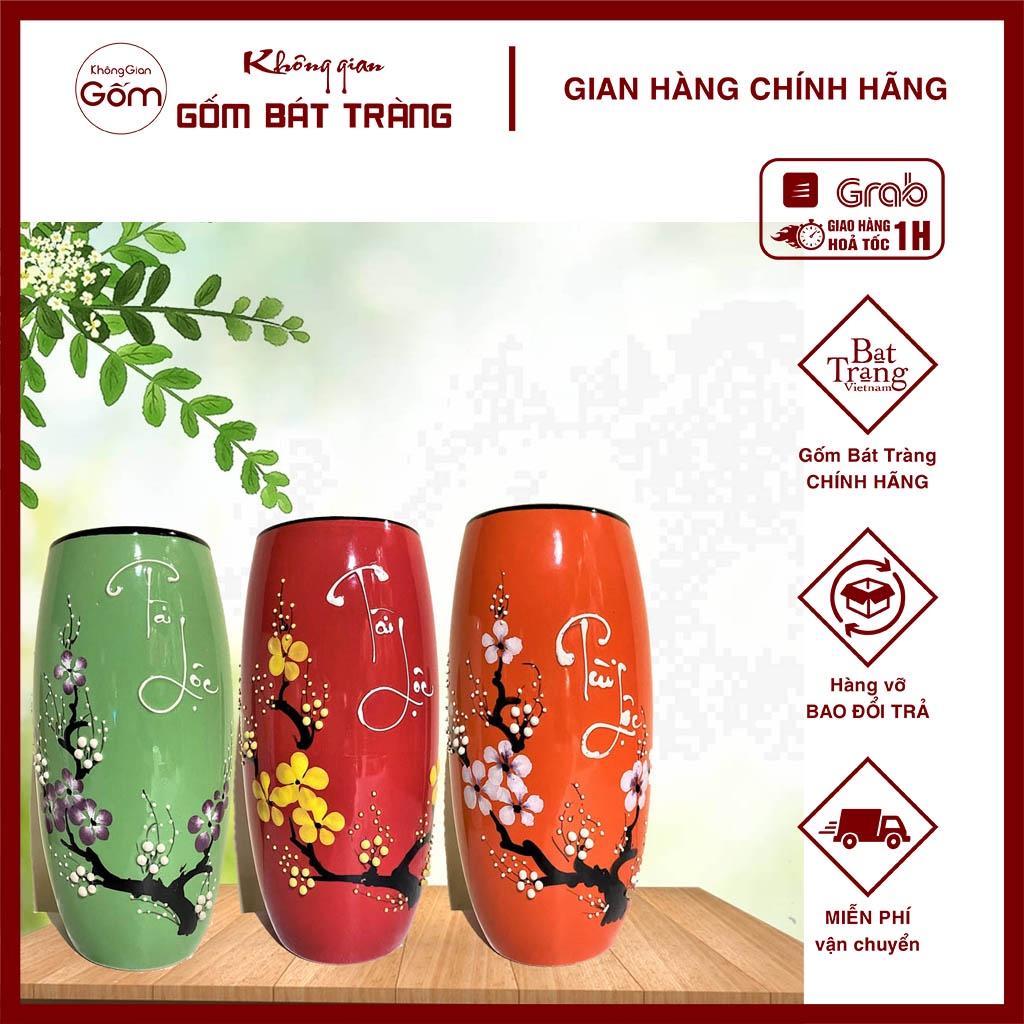 Bình Bông, Lọ Hoa Gốm Sứ Bát Tràng Cao Cấp Cắm Hoa Tài Lộc