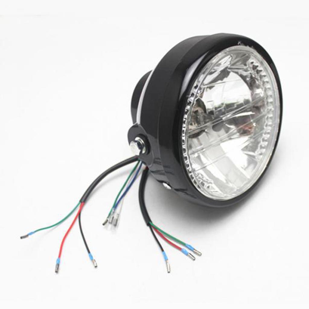 7" Universal Motorcycle Headlight LED  Lamp Black Bracket Mount