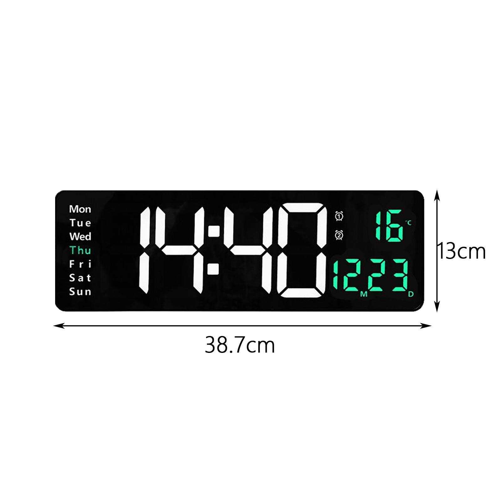 Digital Wall Clock, Date Temperature Week Display for Apartment Home Decor