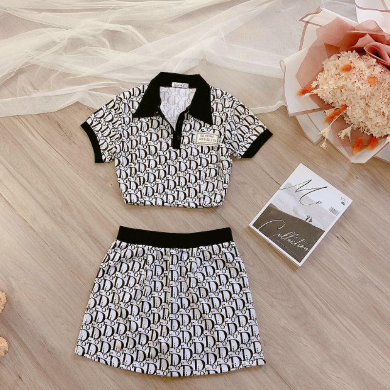 SET SIÊU XỊN VÁY CHỮ A XINH HOẠ TIẾT