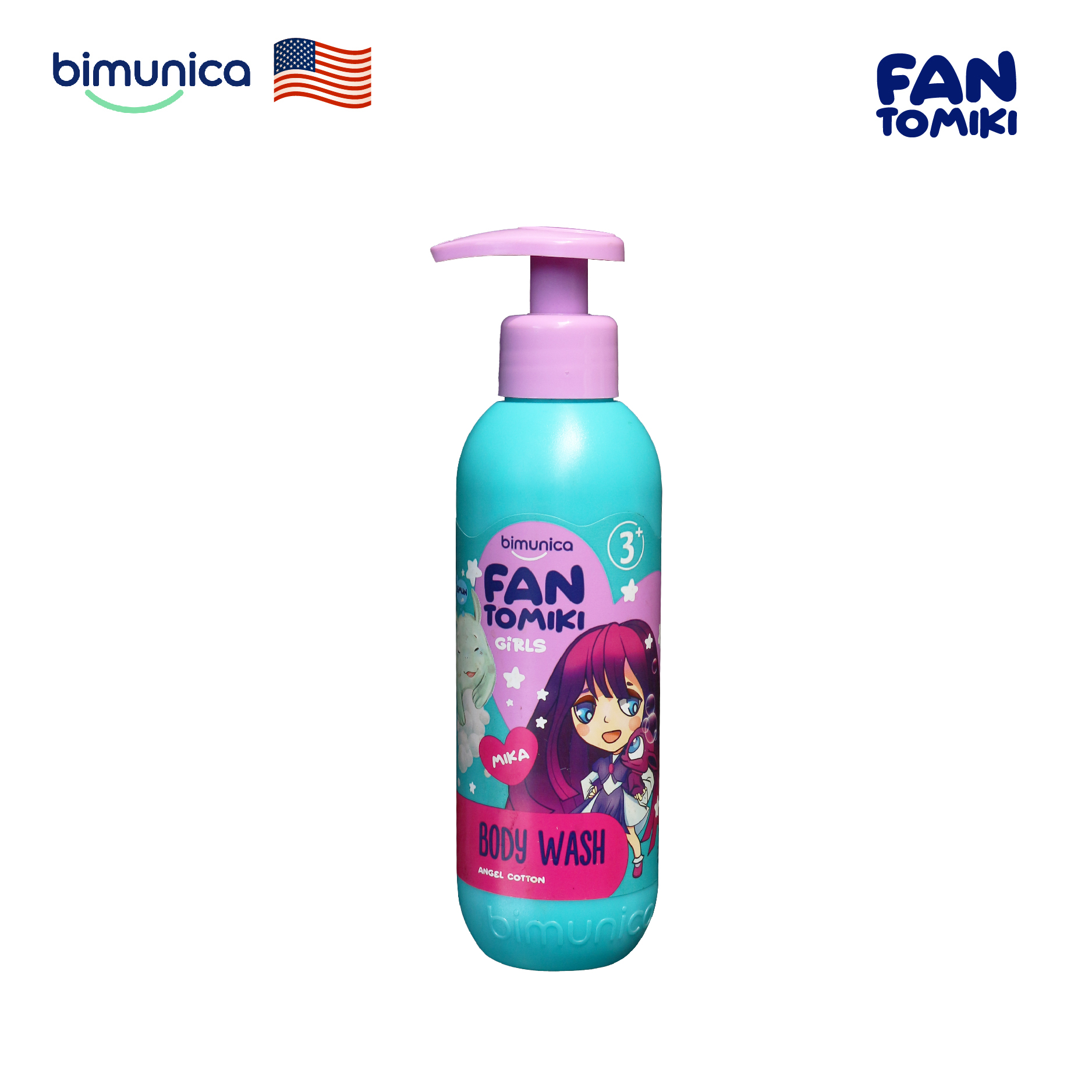 Sữa Tắm BIMUNICA Fantomiki Cho Bé Gái từ 3 Tuổi - 250ml Không Cay Mắt, Làm Sạch, Làm Mềm