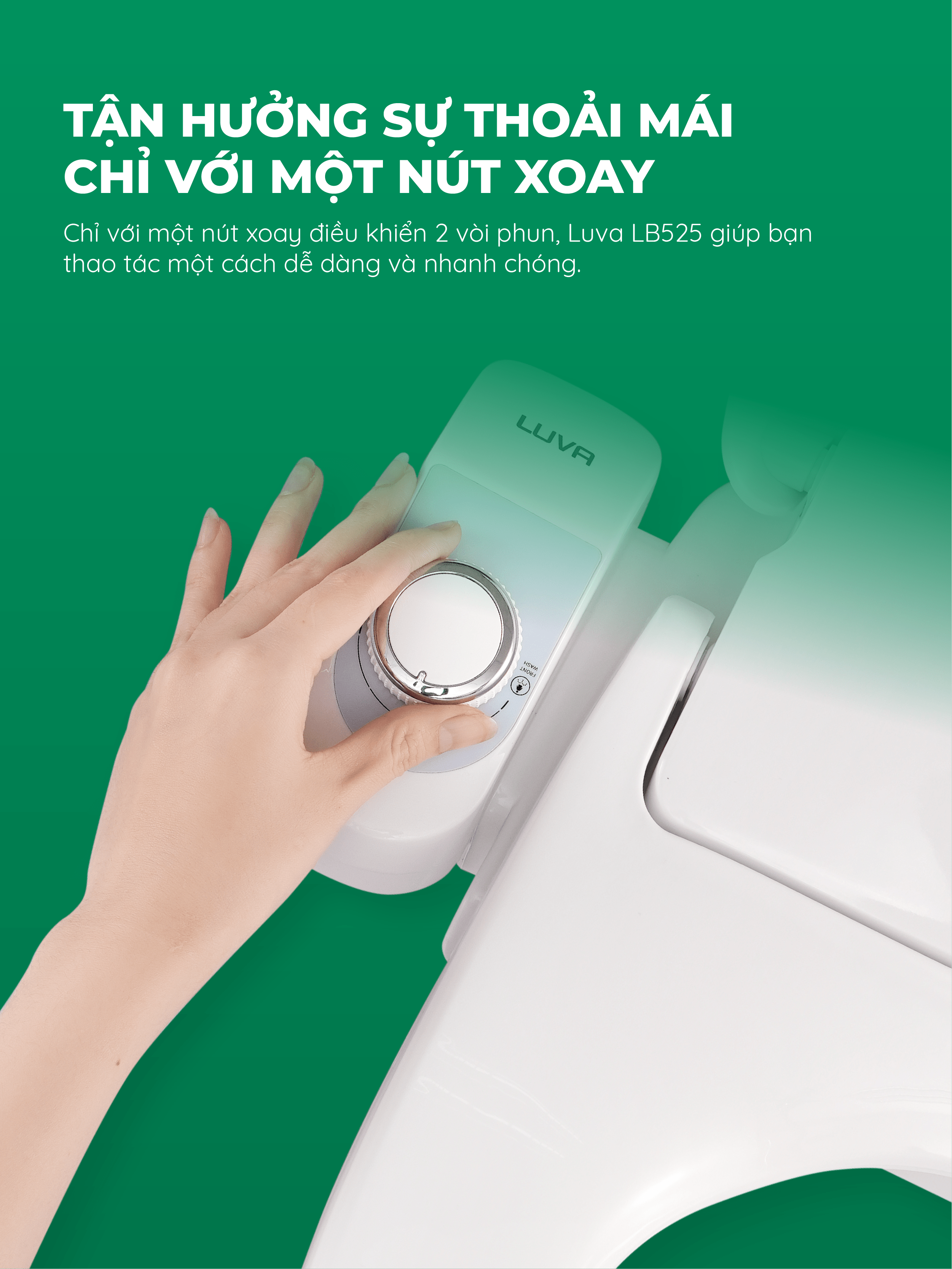 Nắp Bồn Cầu Thông Minh LUVA Bidet LB525 Xuất Hàn Quốc, Bảo Hành 3 năm Đổi Lỗi 100 Ngày, Công Nghệ Hàn Siêu Âm