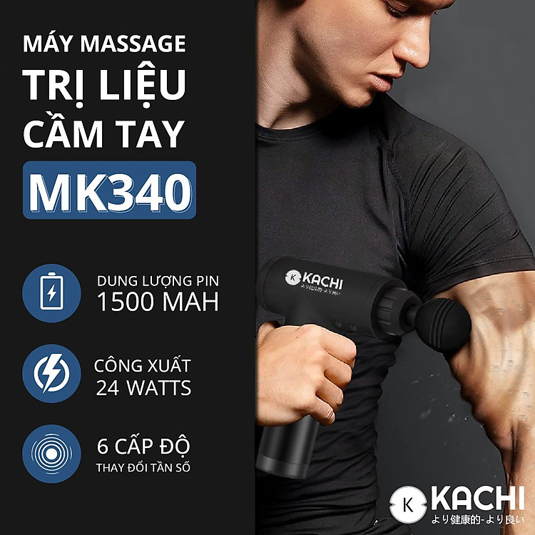 Máy Massage Trị Liệu Cầm Tay Không Dây KẠCHI MK340 24W  Giúp Giảm Đau Nhức Giảm Căng Cơ - Hỗ Trợ Mát Xa Chuyên Sâu, Giảm Đau Cơ, Cứng Khớp