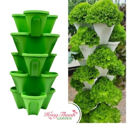 Chậu Tháp Trồng Rau, Trồng Hoa, Tiết Kiệm Diện Tích, Trang Trí Nội Thất, Sân Vườn,Bền Đẹp, Chậu Tam Giác Xếp Tầng, Nhựa Cao Cấp, Tiện Lợi, Tiết Kiệm Không Gian