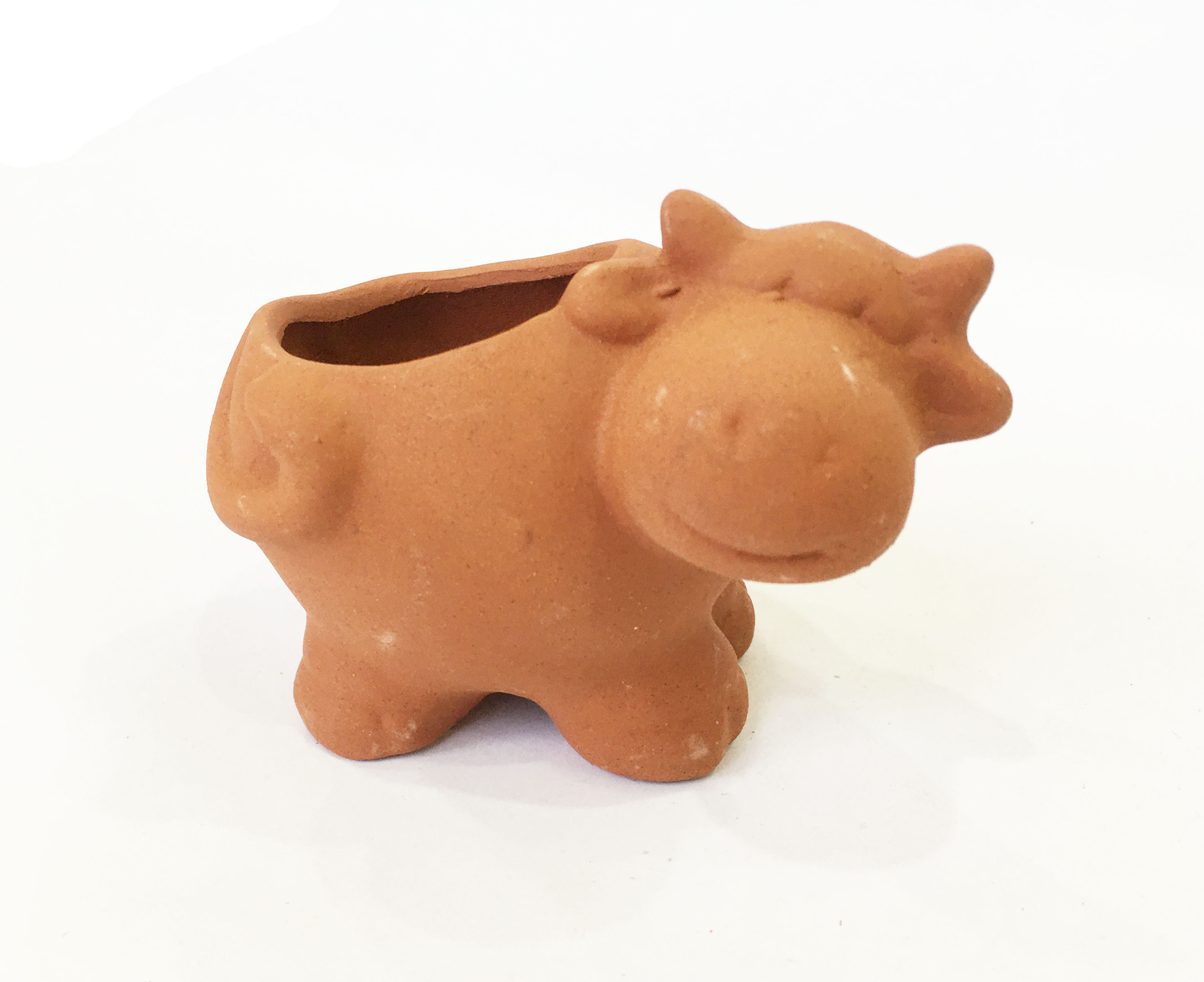 Chậu đất nung hình thú MINI - chậu bò và cừu có lỗ, xinh xắn, vintage làm chậu trồng bonsai, cây cảnh, sen đá, xương rồng