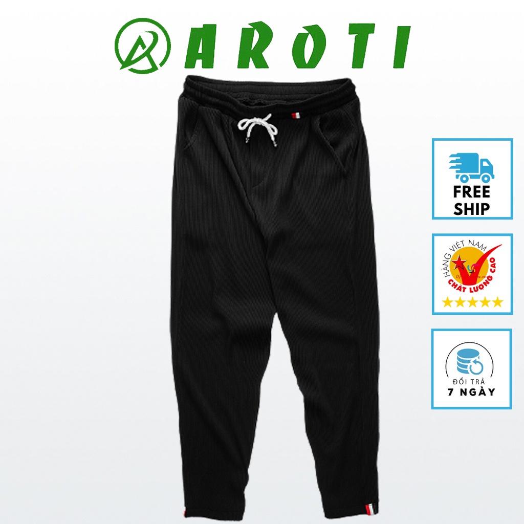 Quần Baggy Nam Nữ Unisex AROTI Ống Suông Rộng Chất Vải Cotton Hàn Cao Cấp, Co Giãn Tốt, Siêu Mát Và Thoải Mái  Q601-Đ