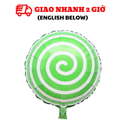 Bong bóng cây kẹo màu xanh lá green candy for Patrick's day ptd32