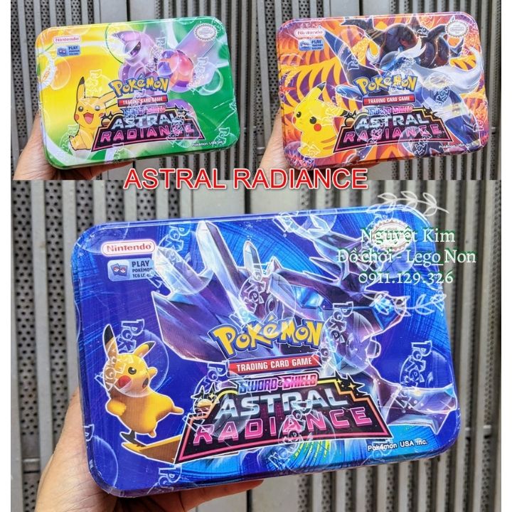 [SIZE 3] Thẻ Bài Pokemon Hộp Sắt Nắp Rời Hàng Siêu Chuẩn Đẹp - Loại Đẹp 80 Thẻ Bài Và 3 Túi Thẻ Vip