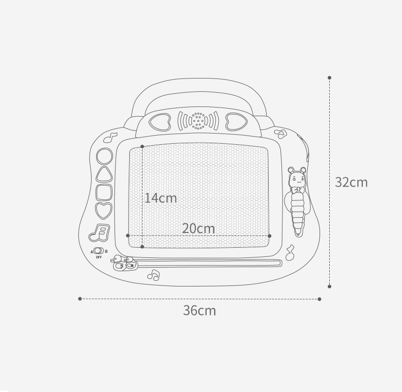 Bảng Vẽ Từ Tính Tự Xóa Có Đèn, Nhạc - KUB