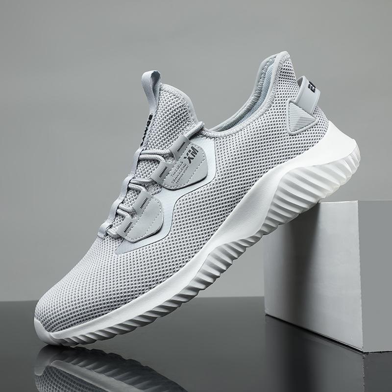 2023 MỚI MEN SNEAKERS Lưới lưới chạy giày mềm thoải mái giày thể thao kích thước lớn 47 48 Giày nam đi bộ nhẹ Color: Black Shoe Size: 44(27.3CM)