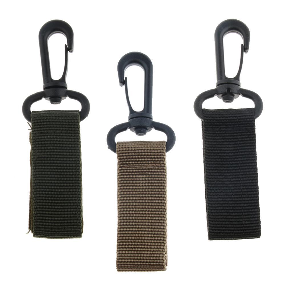 3Pcs Outdoor Keychain Clip Nylon Buckle Belt Key Ring Holder Webbing Carabiner