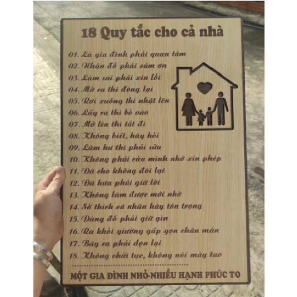 Tranh treo tường quy tắc gia đình đầy ý nghĩa, nhiều kích thước lựa chọn