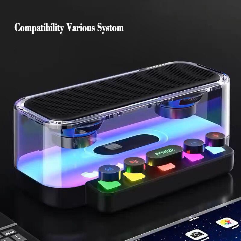 Loa Bluetooth chơi game mới RGB Máy tính Soundbar 3D Cột không dây Subwofer Center âm nhạc Subwater Color: Silver