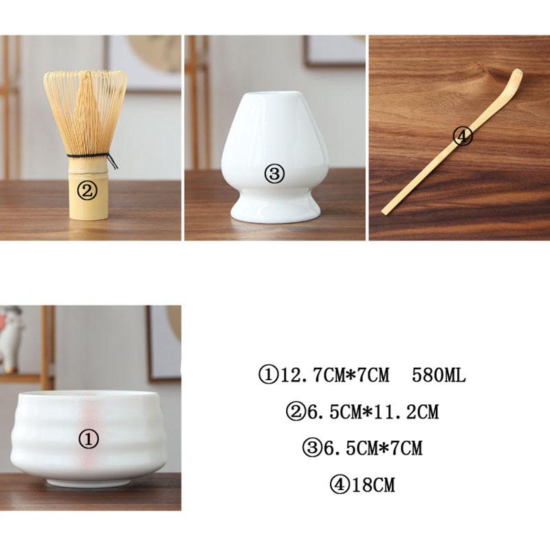 4 Cái/bộ Truyền Thống Matcha Giftset Nhật Bản Bộ Trà Gốm SỨ Matcha Bát Đánh Giá Đỡ Trà Tre Đánh Thìa Nhà Phòng Trà dụng Cụ