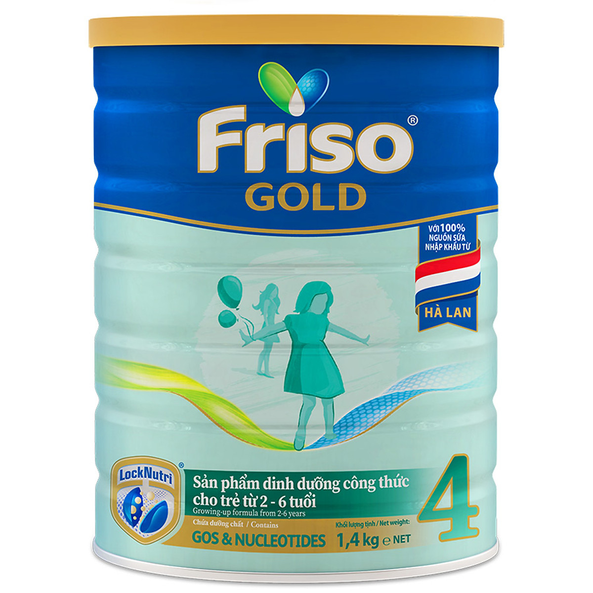 Combo 2 lon sữa Friso Gold 4 (1400g/lon) - Tặng 5 lốc Friso RTD 110ml