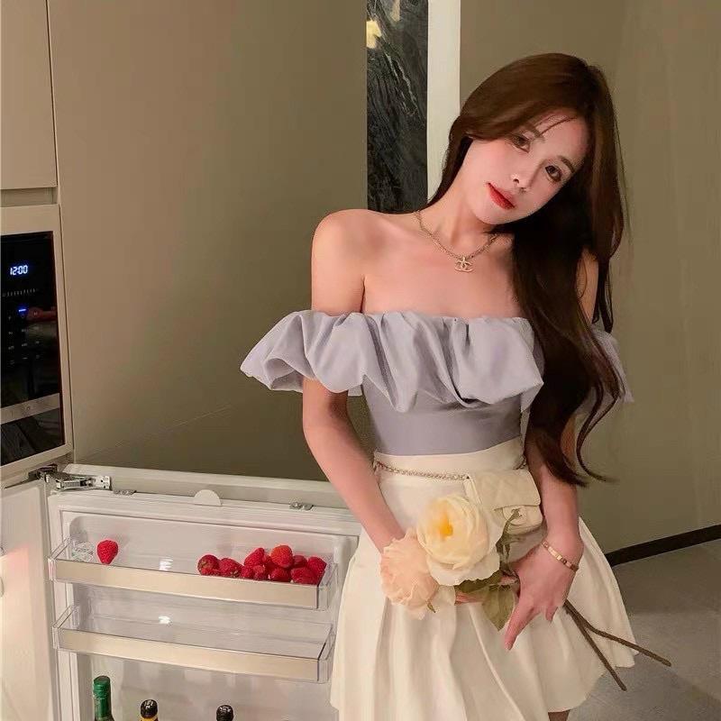 Sét Áo Rớt Vai Tay Phồng Mix Cv Trắng Sét Siêu Xinhh