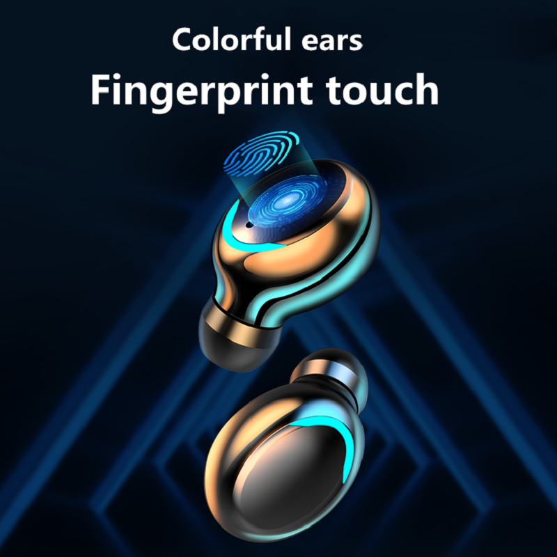 09 9D TWS Bluetooth 5.0 2200MAh Sạc Hộp Tai Nghe Không Dây Âm Thanh Stereo Thể Thao Chống Thấm Nước Tai Nghe Nhét Tai Tai Nghe Có Mic