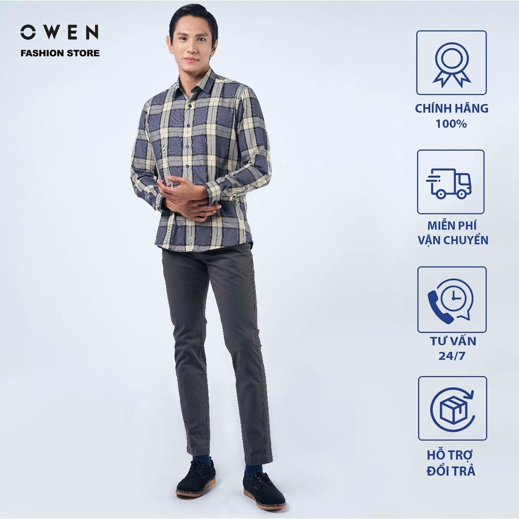 Áo Sơ mi Owen nam dài tay dáng Regular sợi Tre mềm mịn mát Mã AR220884D