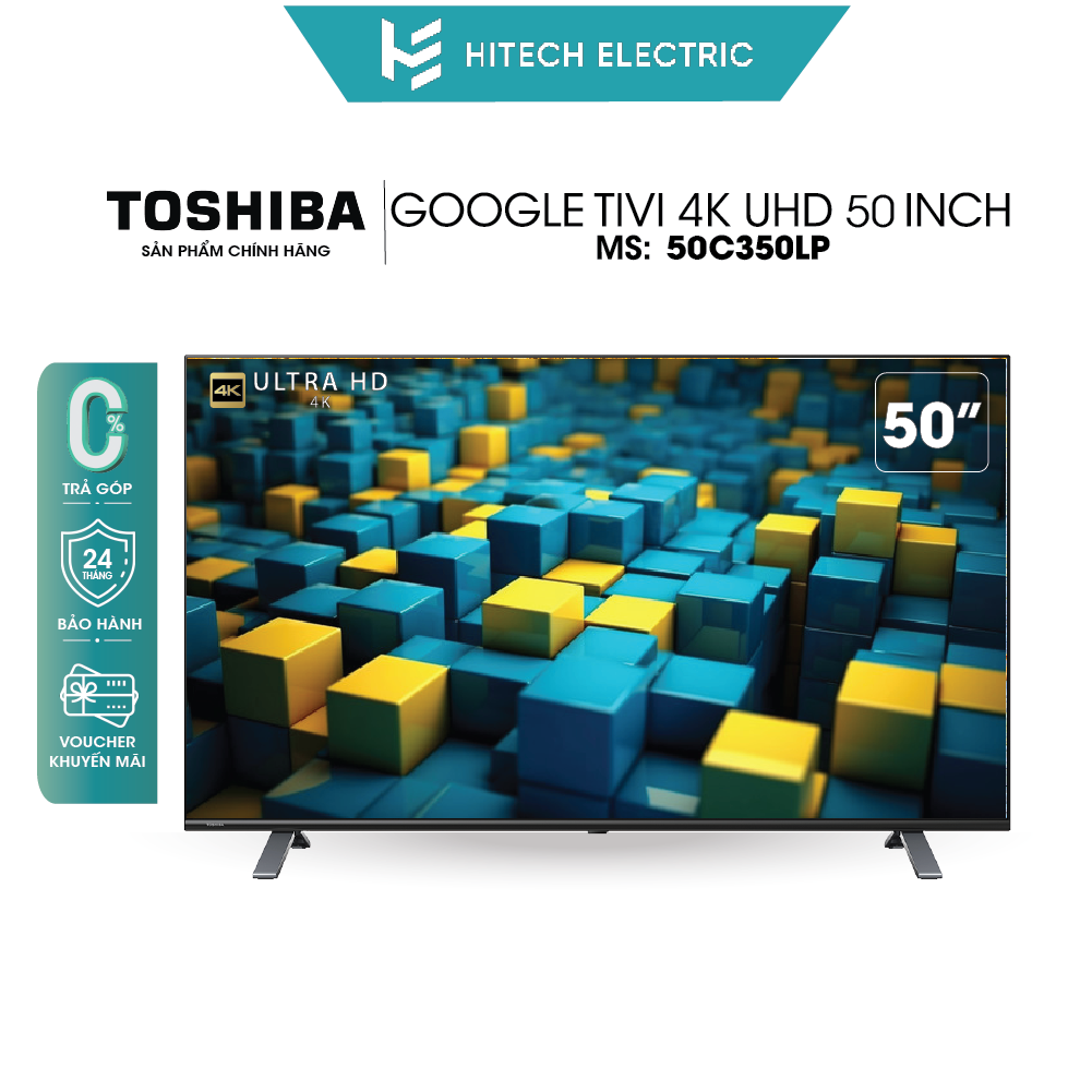 [Hàng chính hãng] Smart TV TOSHIBA Google LED 4K UHD tràn viền  50'' 50C350LP - Tìm kiếm bằng giọng nói - Bảo hành chính hãng 2 năm