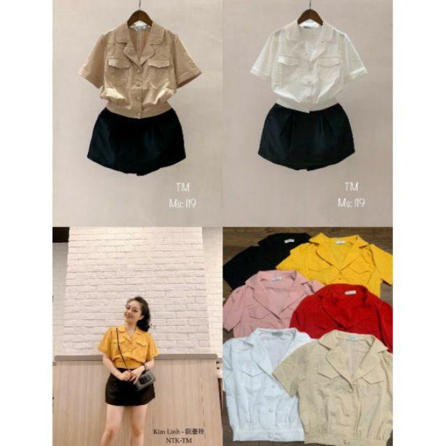 Mẫu Mới Siêu Phẩm Áo Croptop Cổ Vest